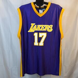 Los Angeles Lakers #17 Andrew Bynum Adidas Basketball Jersey Men's SZ: XL Purple